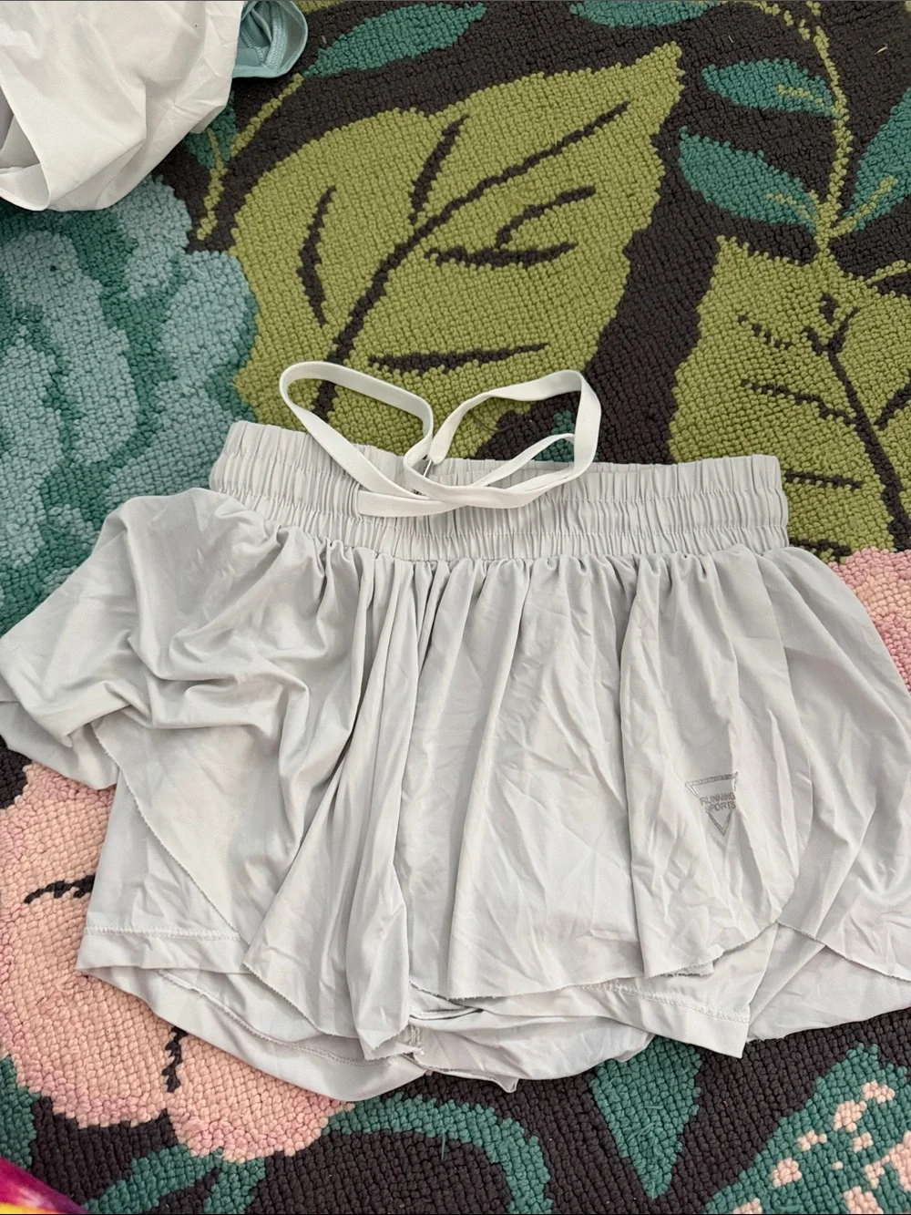White Women's Athletic Shorts with Built-In Liner